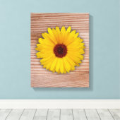 Toile Marigold de tournesol sur des planches en bois rus (Insitu (Plancher de Bois))