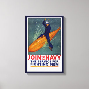 Toile Marin d'affiche de recrutement de marine sur la