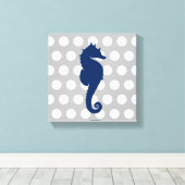 Toile Marine Blue Seahorse Gris et Pois blancs (Insitu (Plancher de Bois))