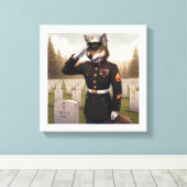 Toile Marine Corps Wolf saluant (Insitu (Plancher de Bois))