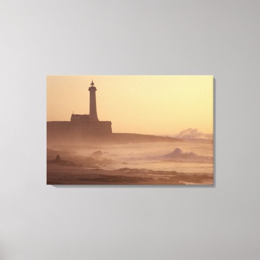 Toile Maroc, Rabat, Phare au coucher du soleil avec (Recto)