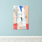 Toile Maroc Street Cityscape Papier Collage d'esquisse A (Insitu (Plancher de Bois))