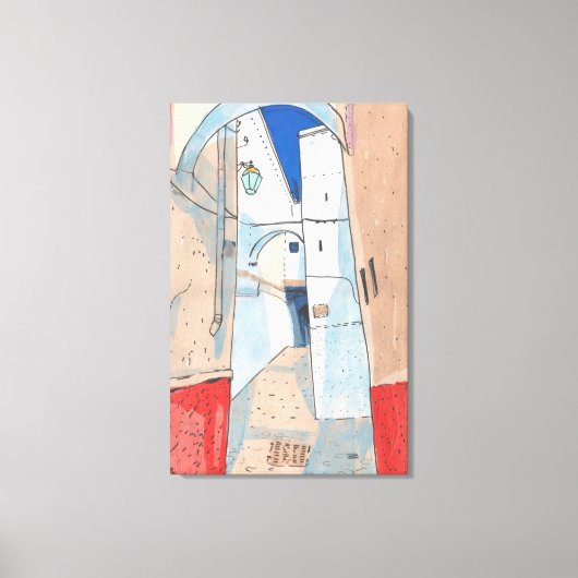 Toile Maroc Street Cityscape Papier Collage d'esquisse A (Recto)