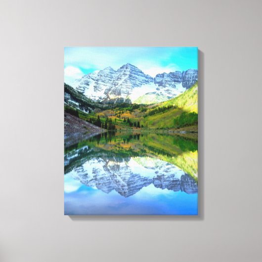 Toile Maroon Bells se reflétant dans le lac Maroon (Recto)