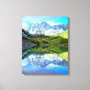 Toile Maroon Bells se reflétant dans le lac Maroon