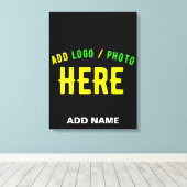 TOILE MARQUE NOIRE PERSONNALISABLE MODERNE ÉLÉGANTE VERI (Insitu (Plancher de Bois))