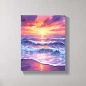 Toile Marque violette | Peinture violette Sunset Ocean W (Recto)