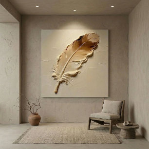 Toile Marron Neutre Impasto Moderne Organique