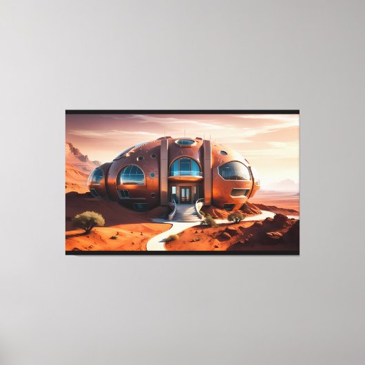 Toile Mars Habitat Alpha - Architecture de l'IA Sci-Fi (Recto)