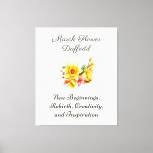 Toile Mars Mois de la naissance Daffodique cadeau de nai