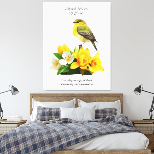 Toile Mars Mois de naissance Fleur vibrante Cadeau d'ann (Insitu(Chambre))