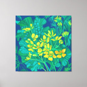 Toile Marsh Marigold Fleurs sauvages d'été peinture flor