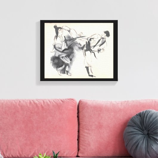 Toile Martial Arts Side Kick Dessin (Insitu(Salon))