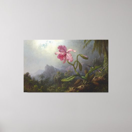 Toile MARTIN J. HEADE - Deux colibris avec une orchidée (Recto)