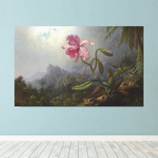 Toile MARTIN J. HEADE - Deux colibris avec une orchidée (Insitu (Plancher de Bois))