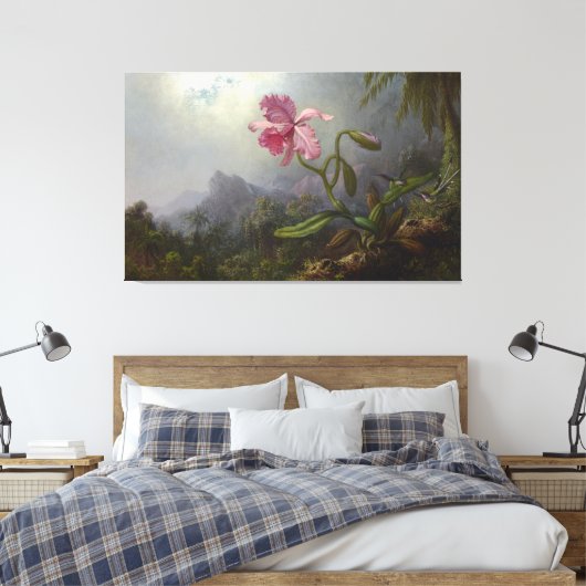 Toile MARTIN J. HEADE - Deux colibris avec une orchidée (Insitu(Chambre))