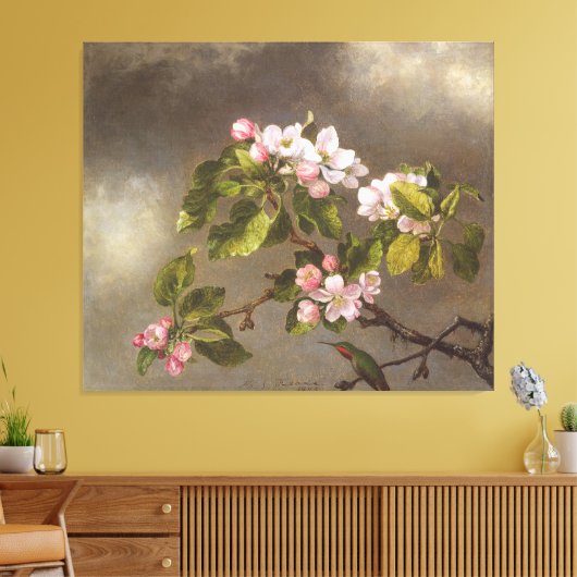 Toile MARTIN J. HEADE - Fleurs de colibris et d'Apple - (Insitu(Salon))