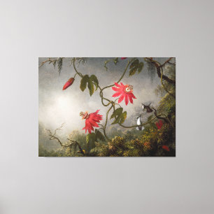 Toile MARTIN J. HEADE - Fleurs de passion et colibris