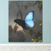 Toile MARTIN JOHNSON HEADE - Papillon bleu Morpho - (Insitu (Plancher de Bois))