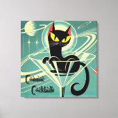 Toile Martini au chat noir de l'ère spatiale futuriste a (Recto)