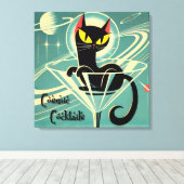 Toile Martini au chat noir de l'ère spatiale futuriste a (Insitu (Plancher de Bois))