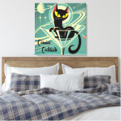 Toile Martini au chat noir de l'ère spatiale futuriste a (Insitu(Chambre))