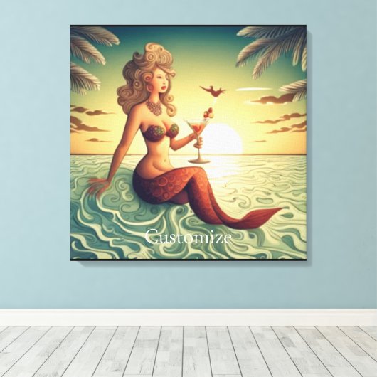 Toile Martini Classy Mermaid Thunder_Cove (Insitu (Plancher de Bois))