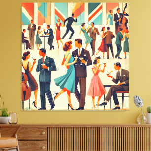 Toile Martini de style moderne du milieu du siècle au cl