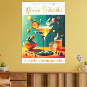 Toile Martini de tempête cosmique futuriste atomique