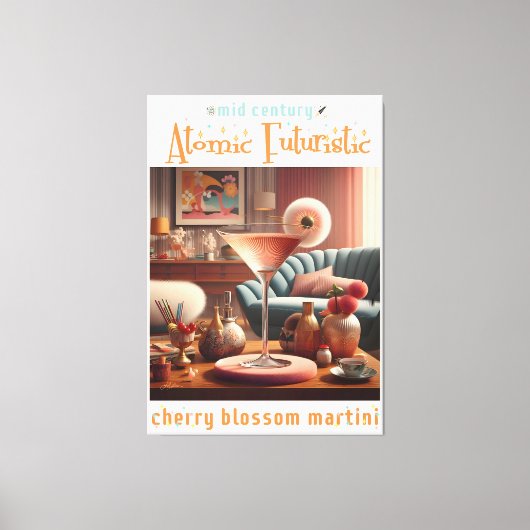 Toile Martini Fleur de Cerisier Atomique (Recto)