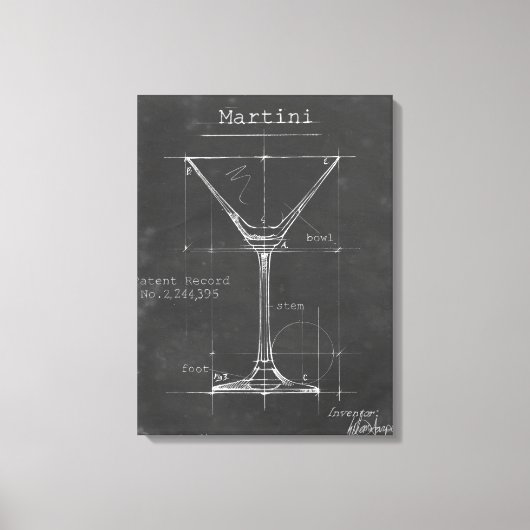 Toile Martini noir et blanc Plan directeur (Recto)