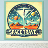 Toile Martini Space Travel 1957 New Worlds Logo (Insitu (Plancher de Bois))