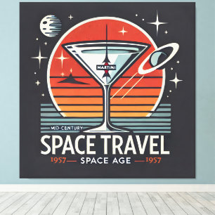 Toile Martini Space Travel 1957 Space Age Logo
