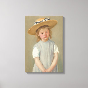 Toile Mary Cassatt - Enfant dans un chapeau de paille