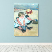 Toile Mary Cassatt - Enfants jouant sur la plage (Insitu (Plancher de Bois))