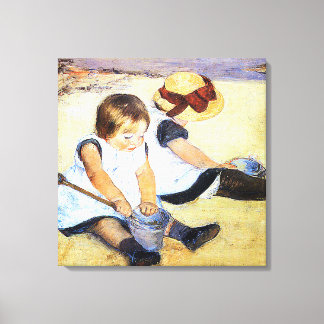 Toile Mary Cassatt - Enfants jouant sur la plage