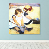 Toile Mary Cassatt - Enfants jouant sur la plage (Insitu (Plancher de Bois))