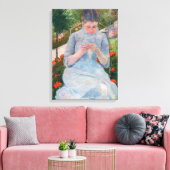 Toile Mary Cassatt - Fille couture dans un jardin (Insitu(Salon))