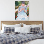 Toile Mary Cassatt - Fille couture dans un jardin (Insitu(Chambre))