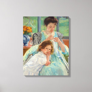 Toile Mary Cassatt - Jeune mère coudre