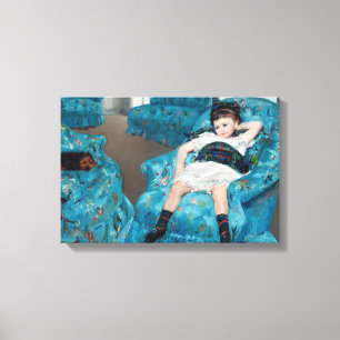 Toile Mary Cassatt - Petite fille dans un fauteuil bleu