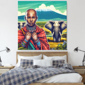 TOILE MASAI ART CANVAS WALL FRAME (Insitu(Chambre))