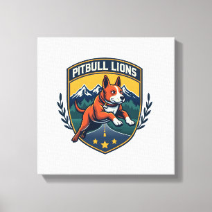 Toile Mascotte sportive vintage Lions Pitbull Vecteur D