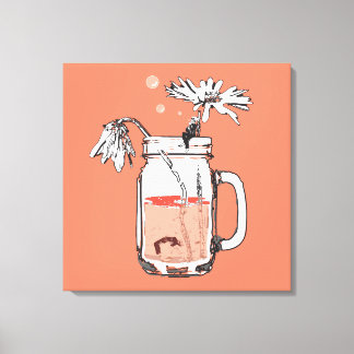 Toile mason jar daisies mort