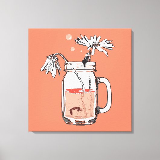 Toile mason jar daisies mort (Recto)