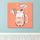 Toile mason jar daisies mort (Insitu (Plancher de Bois))