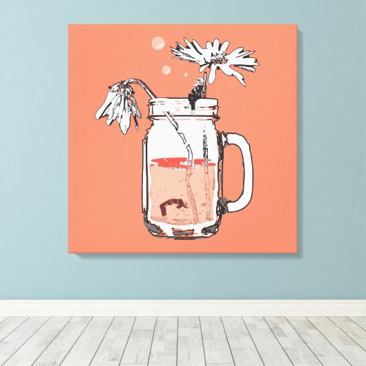 Toile mason jar daisies mort (Insitu (Plancher de Bois))