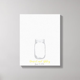 Toile Mason Jar Fire Flies Mariage Fingerprint Livre d'o