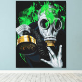 Toile Masque à gaz toxique : Flammes néon (Insitu (Plancher de Bois))