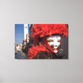 Toile Masque de carnaval rouge en Venise, Italie